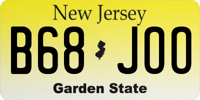 NJ license plate B68JOO