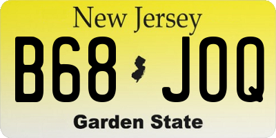 NJ license plate B68JOQ