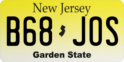 NJ license plate B68JOS