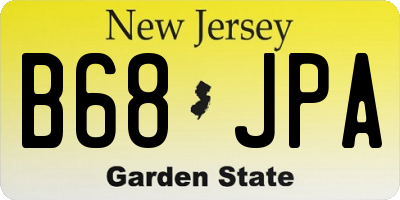 NJ license plate B68JPA