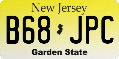 NJ license plate B68JPC