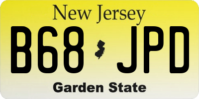 NJ license plate B68JPD