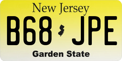 NJ license plate B68JPE