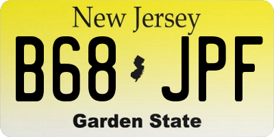 NJ license plate B68JPF