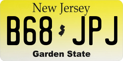 NJ license plate B68JPJ