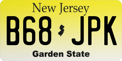 NJ license plate B68JPK