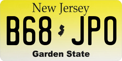 NJ license plate B68JPO