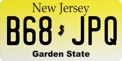 NJ license plate B68JPQ
