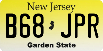 NJ license plate B68JPR