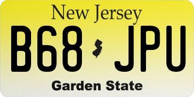 NJ license plate B68JPU