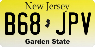 NJ license plate B68JPV
