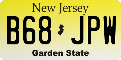 NJ license plate B68JPW