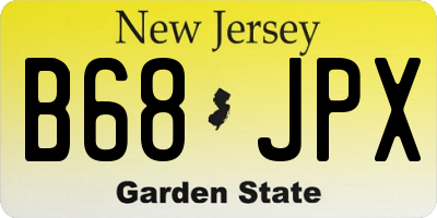 NJ license plate B68JPX