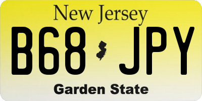 NJ license plate B68JPY