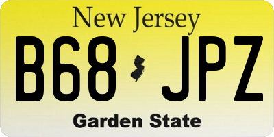 NJ license plate B68JPZ
