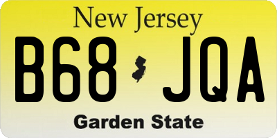 NJ license plate B68JQA