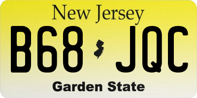 NJ license plate B68JQC
