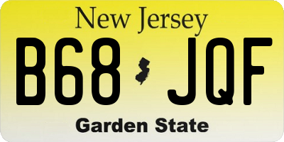 NJ license plate B68JQF