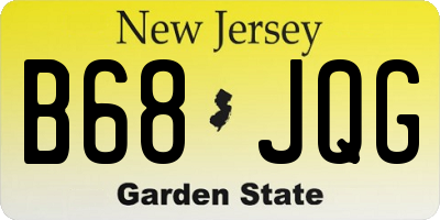 NJ license plate B68JQG