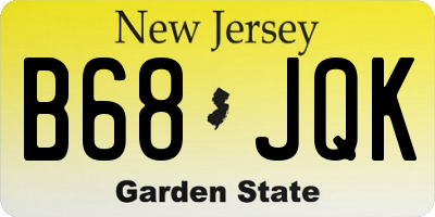 NJ license plate B68JQK