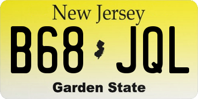 NJ license plate B68JQL