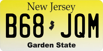 NJ license plate B68JQM
