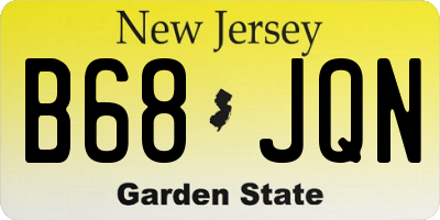 NJ license plate B68JQN