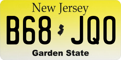NJ license plate B68JQO