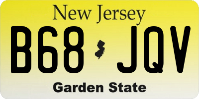 NJ license plate B68JQV