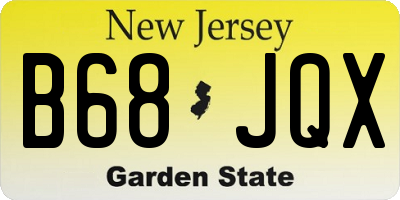 NJ license plate B68JQX