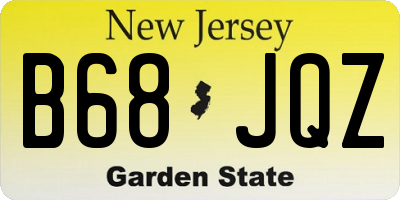 NJ license plate B68JQZ