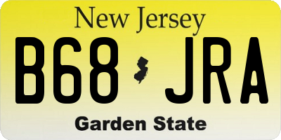 NJ license plate B68JRA