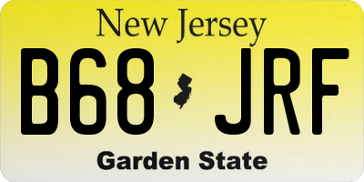 NJ license plate B68JRF