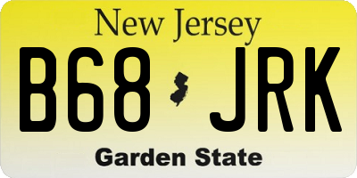 NJ license plate B68JRK