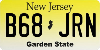 NJ license plate B68JRN