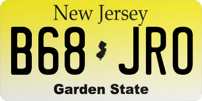 NJ license plate B68JRO
