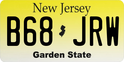 NJ license plate B68JRW