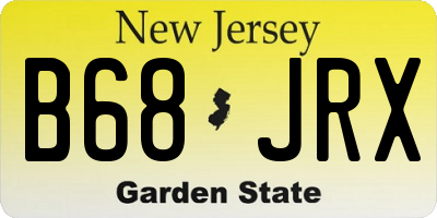 NJ license plate B68JRX