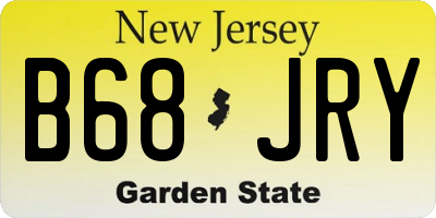 NJ license plate B68JRY