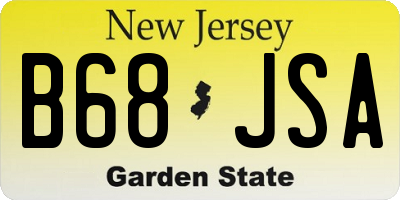 NJ license plate B68JSA