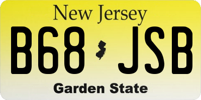 NJ license plate B68JSB