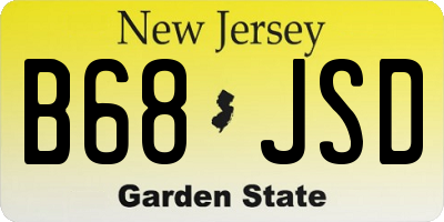 NJ license plate B68JSD