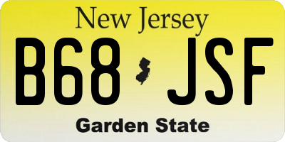 NJ license plate B68JSF