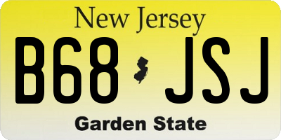 NJ license plate B68JSJ