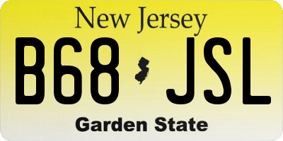 NJ license plate B68JSL