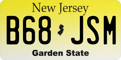 NJ license plate B68JSM