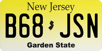 NJ license plate B68JSN