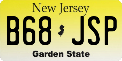 NJ license plate B68JSP