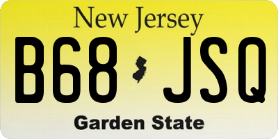 NJ license plate B68JSQ