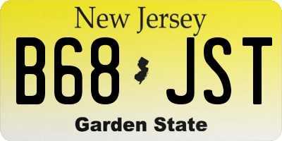 NJ license plate B68JST